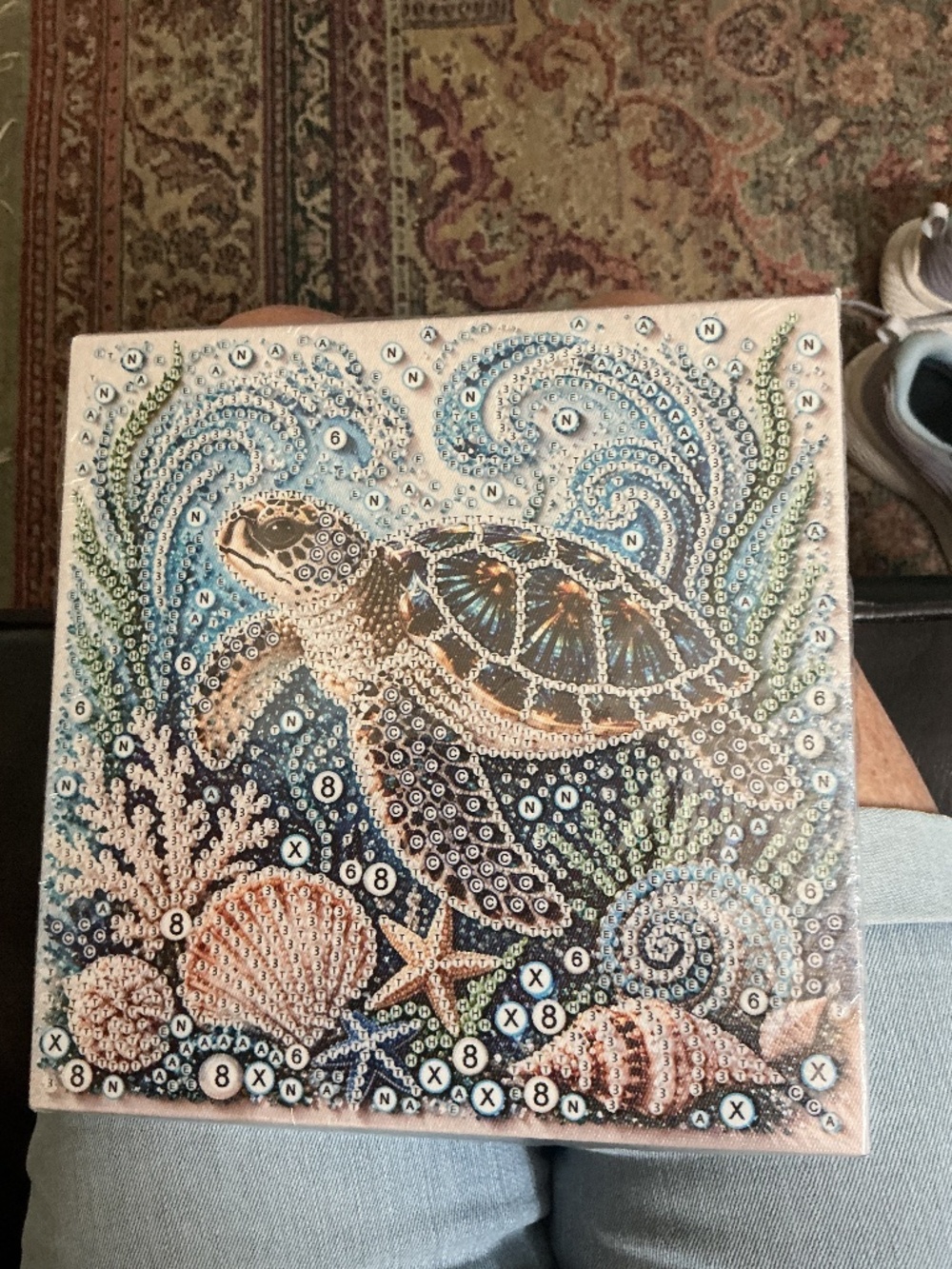 Ocean Theme Pearl Art DIY Kit, Sea Turtle DIY Pearl Painting Kit, Ocean Diamond